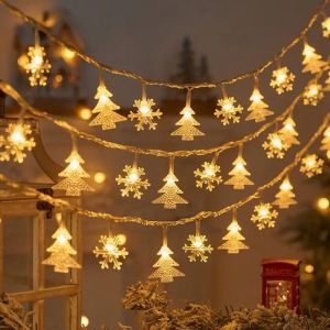 Đèn Dây Ngoài Trời 3M 20 LED Trang Trí Cây Thông Noel Trang Trí Cửa Sổ Nhà Ngày Lễ Chuỗi Đèn Hình Ngôi Sao