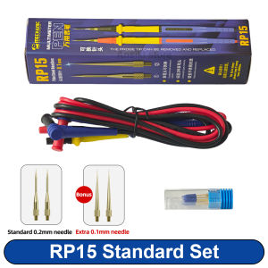 MECHANIC RP15 Multimeter Pen 1000V 20A Probes with Replaceable 0.1/0.2mm Needles Soft Silicone Wire for Electronic Repair