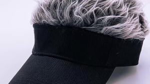 Men Women Novelty Wigs Baseball Hat Black Color Sport Cap With Spiky Hairs Halloween Funny Costumes Accessories Decoration