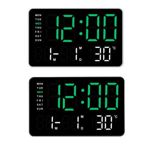 【HOSPORT】LED Digital Alarm Clock Electronic Wall Clock Temperature/Date Display Bedside Alarm Clock Desk Alarm Clock for Students