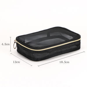 Breathable Mesh Makeup Bag Portable Toilet Wash Bags Multi-function Storage Bags Mesh Travel Cosmetic Bags Carry on Makeup Bag