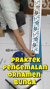 Mal cetakan atau stancil list ornamen Bunga daun tipe J