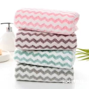Khăn Mặt Lông Cừu Hàn Quốc 50x30cm Siêu Thấm Hút Loại Có Dòng Kẻ  Khăn Xuất Hàn