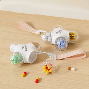 1 piece - Convenient travel four compartment medicine box - Small and convenient sealed and moisture-proof - Essential for trav