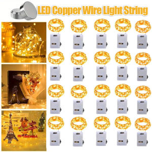 10Pcs 2m Mini LED Fairy Lights / Waterproof Copper Wire String Lights / Battery Powered Starry Fairy Lights / Festival Birthday Party Gifts Decor / Christmas Decoration