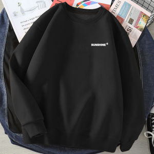 Mens round Neck Fleece Lined Thickened Sweatshirt Casual Streetwear Autumn Winter New Fashion Brand Couples Clothing