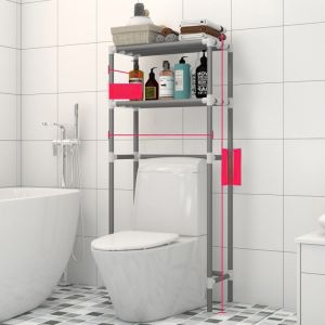 Bathroom Toilet Floor Standing Storage Rack Kitchen Laundry Room Organizer Utility Shelf Toilet Paper Soap Dispenser Holder