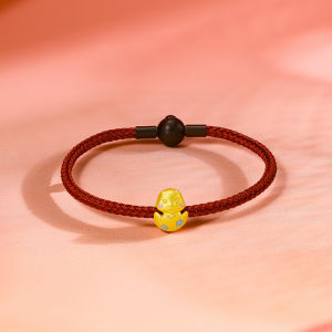 ZHOU LIU FU 周六福 24K Gold Snake Charm Bracelets Cute Chinese Zodiac Animal Charm Bracelet for Women Men Girl Boy A1613097/A1613098/A1613099