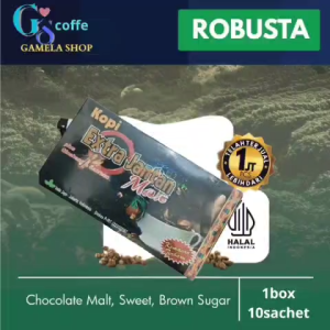giling halus biji jantan kopi robusta ekstra arabica 1box 10sachet