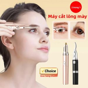 Máy Làm Cong Mi Điện Tử 2025 Sạc USB 2 Trong 1 Đầu Kép Làm Nóng Kèm Máy Tỉa Lông Mày Dụng Cụ Làm Đẹp Cho Nhà Và Du Lịch