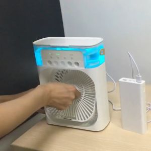 Quạt Điều Hòa Mini - Máy Điều Hoà Hơi Nước Bỏ Đá Đổi Màu Siêu MátQuạt tạo ẩm làm mát không khí