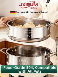 JXIEUM | Food-Grade 304 Stainless Steel Universal Steamer Tier
