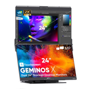 「China Plug」DUEX | Foldable & Adjustable Dual Screen Portable Monitor 24 inches