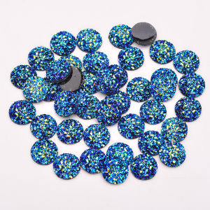 JUNAO 12mm Bạc Sáng Bóng Tròn Đá Flatback Nhựa Đá Quý Bộ 50 Không May Pha Lê Dán May Giày Túi Trang Trí