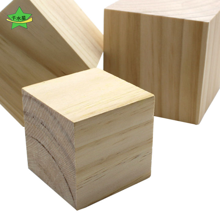 Pine Block Square DIY Small Wood Block Wood Stick Woodworking
