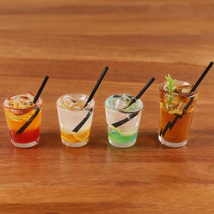5pcs Mini Beverage Cup Iced Americano Iced Black Tea Healing-themed Car Dashboard Decor Dollhouse Ornament Accessory Home Decor