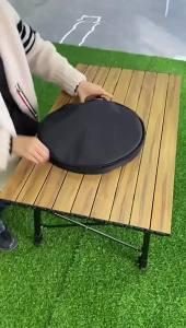 1 Chiếc Di Động Có Thể Điều Chỉnh Nhỏ Tròn Bàn Gấp Hợp Kim Nhôm Dã Ngoại Ngoài Trời Cắm Trại Bàn Trại Dụng Cụ