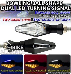 ✔READY STOCK✔ BOWLING BALL SHAPE DUAL COLOR TURNING SIGNAL Y15 RS150 Y16 UNIVERSAL