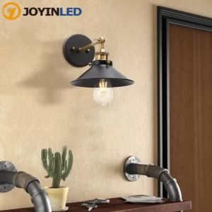JOYINLED Retro Vintage E27 Metal Wall Mounted Lamp Loft Industrial Rust American Style Indoor Light Luminaire Corridor Aisel Bar