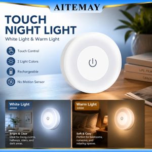 Aitemay LED Touch Magnetic Wall Lamp - Dimmable Adjustable Brightness for Bathroom Living Room Bedroom Night Lighting - Energy Saving Eyeized