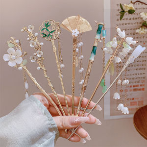 Ancient Chinese Style alloy Elegant flowers Tassel Hair Stick for Women Fashion Girls Classical Hairpin Hair Accessories