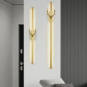 Đèn tường cạnh giường ngủ LED đơn giản hiện đại phòng khách nền tường dải đèn hành lang cầu thang khách sạn Hươu đầu đèn tường