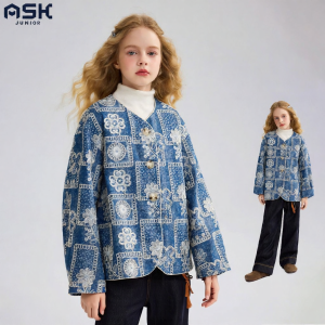 Ask Junior | Girls Vintage Embroidered Soft Denim Jacket Spring Autumn