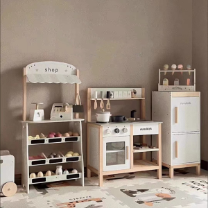 nunukids | Đồ Chơi Tủ Lạnh Gỗ Phong Cách Bắc Âu Thực Tế