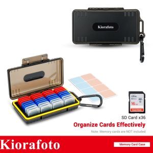 KIORAFOTO Memory Card Case Holder SD Card Organize Box Storage Up to 36 SD CardWaterproof and Resistant Pressure&ShockCome With Free Sticky Note Sticker