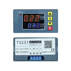 Aideepen | T3231 Kỹ Thuật Số Thời Gian Trễ Module Relay 12V 24V AC 110-220V Chu Kỳ Trễ Hẹn Giờ Đỏ Xanh Dương Màn Hình Hiển Thị Kép Xe Thời Gian Công Tắc
