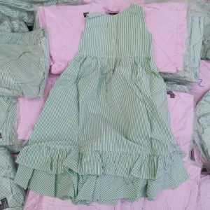 ชุดเด็กลูกสาววัยกลางและวัยโตสำหรับเด็กวัย5-12ขวบแบบใหม่ฤดูใบไม้ผลิและฤดูร้อนชุดเดรสผ้าฝ้ายแท้สไตล์คันทรี่น่ารัก