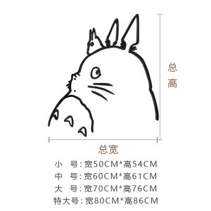 Creative Cartoon Two-Dimensional Totoro Boy Girl Bedroom Room Layout Wall Decoration Anime Ins Style Stickers