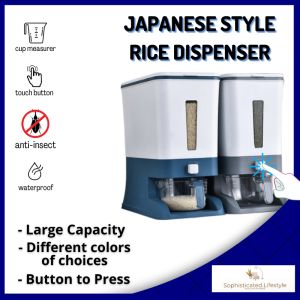 OASIS Big Volume Viral Smart Rice Dispenser/Bekas Beras  Kitchen Storage Automatic Rice Dispenser with Rinsing Cup