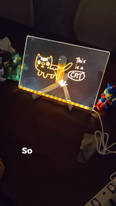 OSSDE LED Note Board with Colors Glowing Acrylic Message Marker Board Light up Dry Erase Board