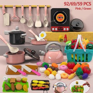 Chriyungel Kids Kitchen Toys Set 92/69/59 PCS Mini Play Food Educational Pretend Cooking Toys for Toddlers Girls Boys Gift