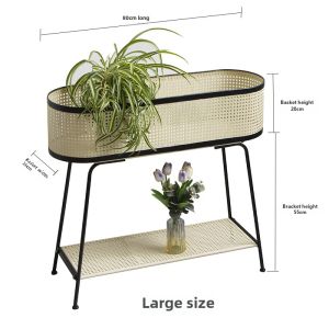Creamy Style Vintage Multi-Layer Plant Stand Simplicity Ins Floor Plant Rack Imitation Vine Special Heat Plant Stand