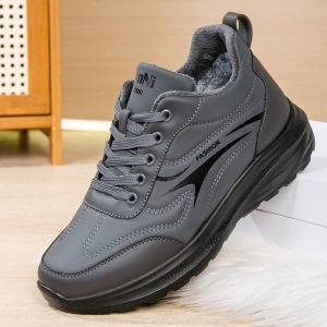 Old Beijing Cloth Shoes Mens Autumn Winter Cotton Slip-On Anti-Slip Warm Elderly Shoes Fashionable Snow Boots for Middle-Aged And Elderly