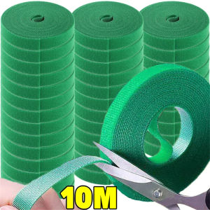 10/2ม. ห่วงตะขอพืชแบบมีกาวในตัวสายไนลอนปรับได้สายรัดผ้าพันรับน้ำหนักอุปกรณ์แต่งสวนเทปแถบ