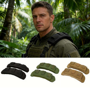 Tactical Backpack Vest Shoulder Pad 2PC Comfort Cushion with Nylon Mesh for FCPC JPC Carrier MOLLE Hiking Hunting Strap Pad