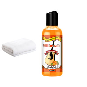 Guitar Care Oil Cleaner Guitar Fretboard Oil Polish Cleaning Kit Portable Guitar Care Oil with Cleaning Cloth Accessories 120ML