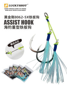 Heavy Duty Deep Sea Fishing Boat Wire Double Hook Anti-Bite Line Pack Iron Plate BKK8062-5X Brand LUCKYSHOT Fishing Gear