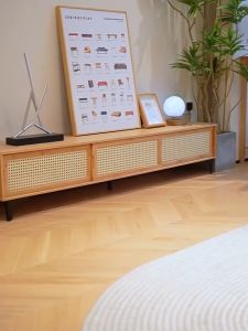 LACC TV Cabinet Furniture 160CM 2/3 Doors Bamboo Modern TV Stand Table Furnitur Large Capacity Cabinet for Living Room