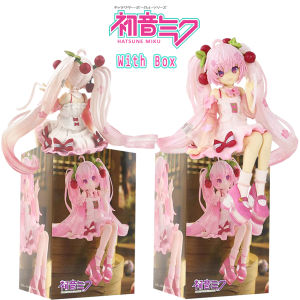 Bandai | Action Figure Stock FuRyu Noodle Stopper Hatsune Miku -Sakura Miku 2025 Ver 14CM- PVC Anime Action Figures Model Collection Toy