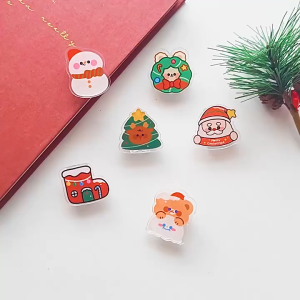 Cartoon Santa Claus Acrylic Clip diy Sealing Clip Office Bill Note Clip Photo Decoration Clip