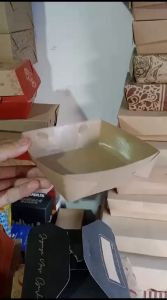 Paper Tray l Nampan Kertas l Food Tray Paper Bahan ECO Krafti16 OZ/18 OZ/22 OZ/ Kraft Coklat ( ISI 10 PCS )