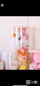 PVC 2075 ถังเก็บตุ๊กตาแบบใส ถังใสเก็บกล่องเครื่องสำอางค์ ถังโชว์ตุ๊กตาแบบใหม่