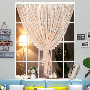 Privacy Light-Through Lace Curtains White French Style