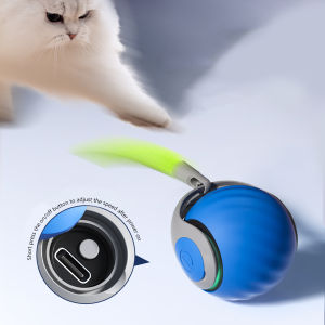 Intelligent Speedy Tail 2.0 Automatic Moving Cat Toy Ball with Tail Smart Interactive Cat Toy Ball Two Speed Adjustment