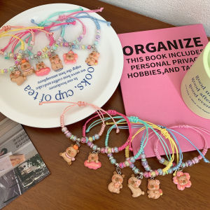 【♡Lovely girls house♡】Cartoon Capybara Woven Rope Bracelet Handmade Hand Rope Couple Bracelet Best Gifts