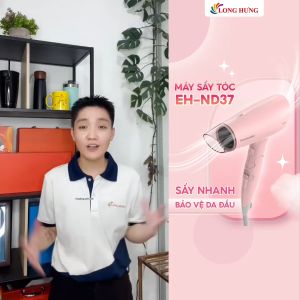 Máy sấy tóc Panasonic EH-ND37 - Hàng chính hãng - Thiết kế màu sắc trẻ trung nhỏ gọn tay cầm có thể gập gọn